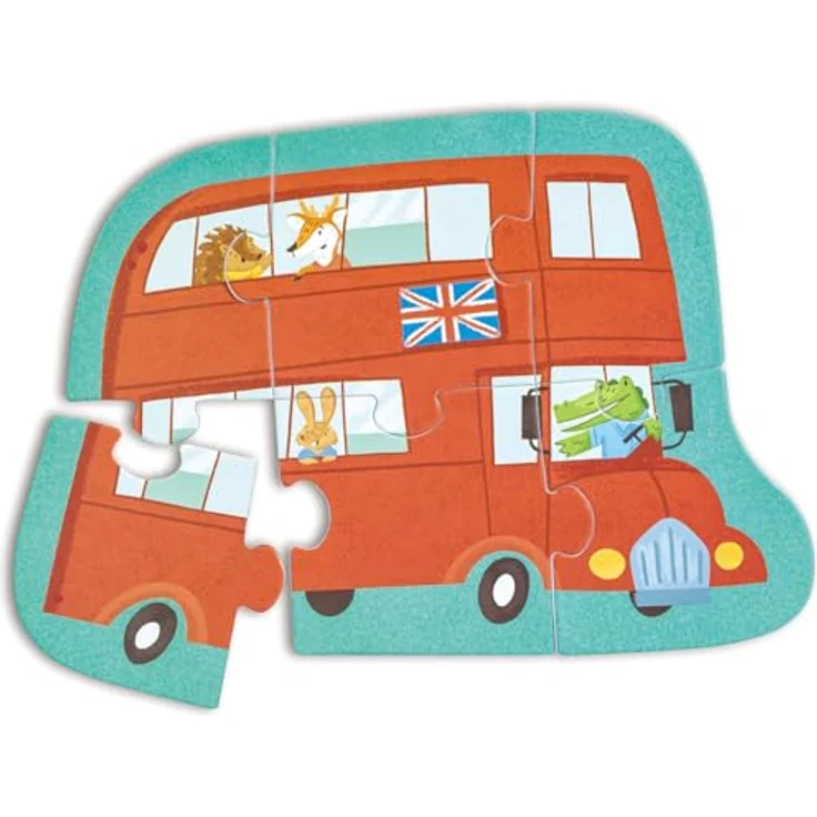 Hape Wunderbares Fahrzeug-Puzzle, Set mit 15 klassischen Fahrzeug-Puzzles zur Förderung von Motorik und Problemlösungsfähigkeiten – Bild 4