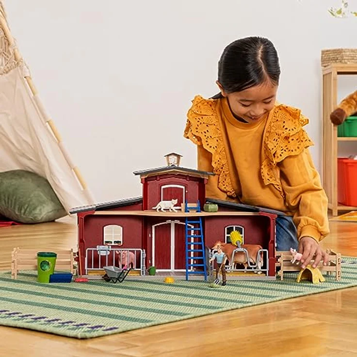 schleich 42606 Große Farm mit Tieren und Zubehör, ab 3 Jahren, FARM WORLD - Spielset, 64 Teile – Bild 3