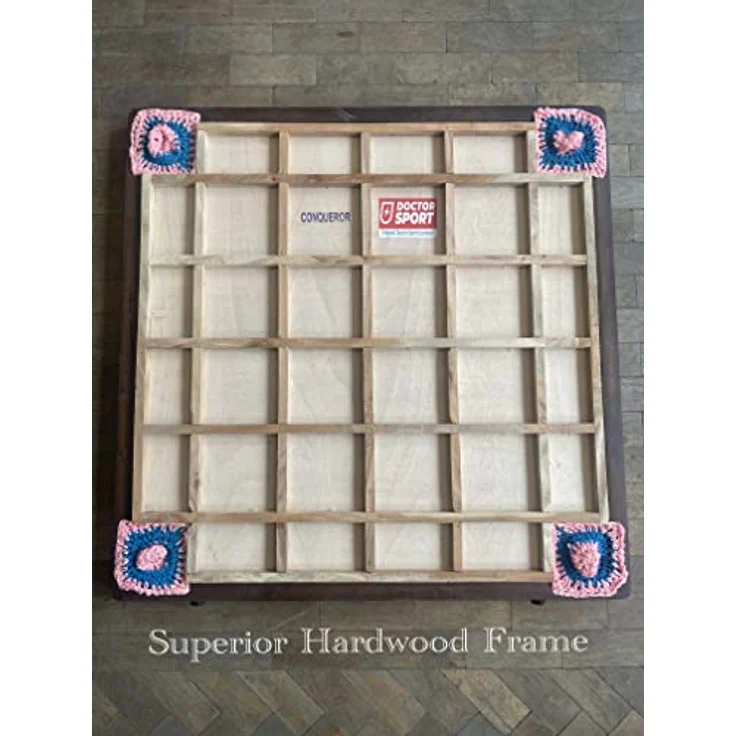 DOCTOR SPORT Carrom international Turnier Brett - A-One - 8mm Naturel Birch A Grade Holz Spielbrett - 12 kgs - 74x74 cm - Outer 83x83 cm, World Champion Supplier, Official Turnier Steinen – Bild 4