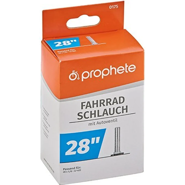 Prophete Fahrradschlauch 28 Zoll | Autoventil | ETRTO 47-622 | geeignet von 28 x 1,75 Zoll bis 28 x 2 Zoll, Schwarz – Bild 2