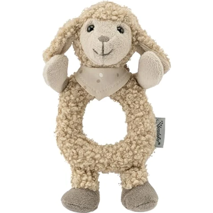Sterntaler® Greifling Schaf Flocke, mit Rassel aus Boucle, ideal für erste Greifübungen, waschmaschinengeeignet – Bild 1