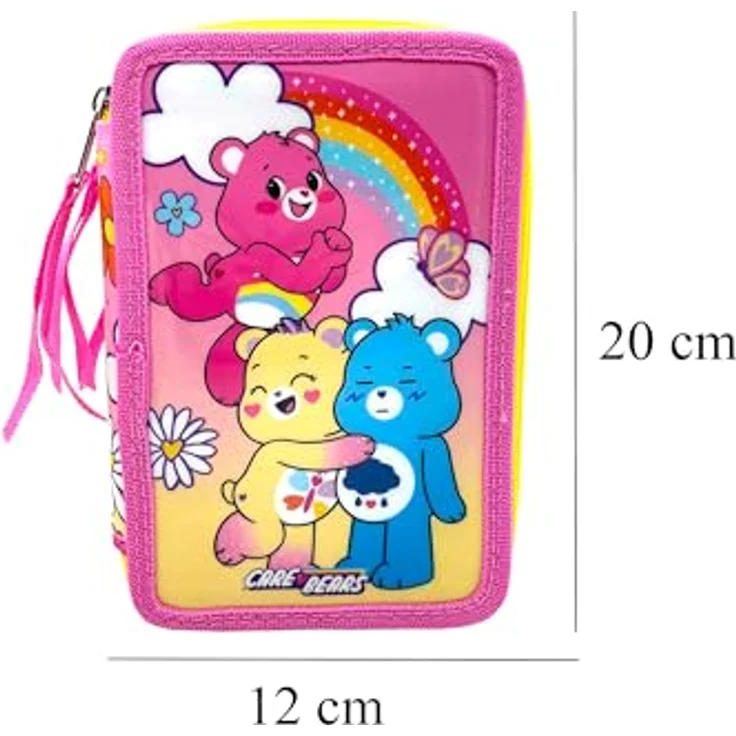 Care Bears Federmäppchen gefüllt, 3 Fächer Schreibwaren Set für Schule und Zuhause, kompakt und übersichtlich – Bild 4