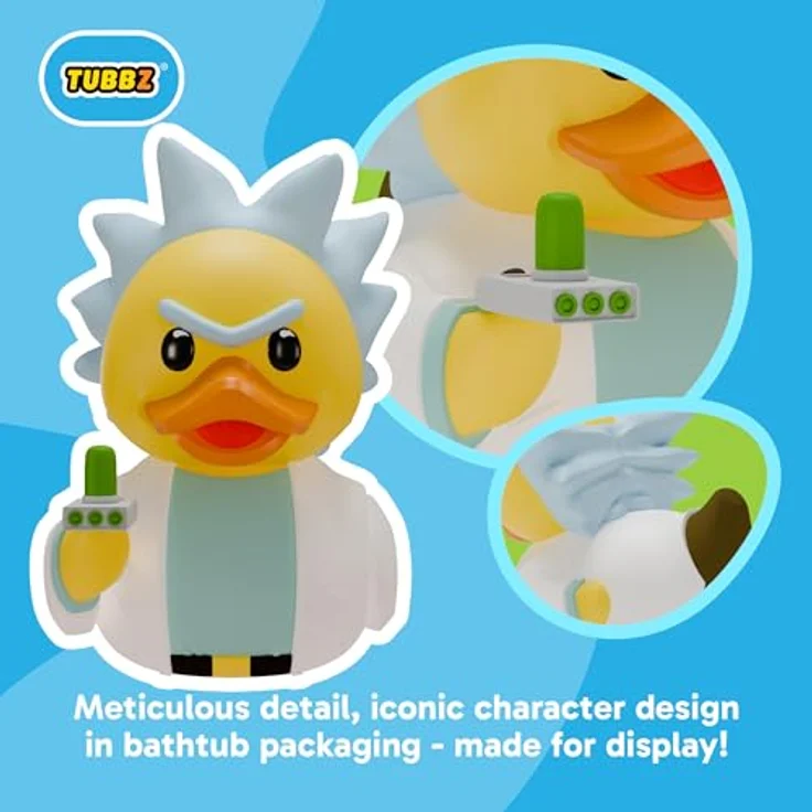 Numskull Rick and Morty Tubbz PVC Figur Rick Collector's Edition, 10 cm, detailreiche Gummienten-Design – Bild 2