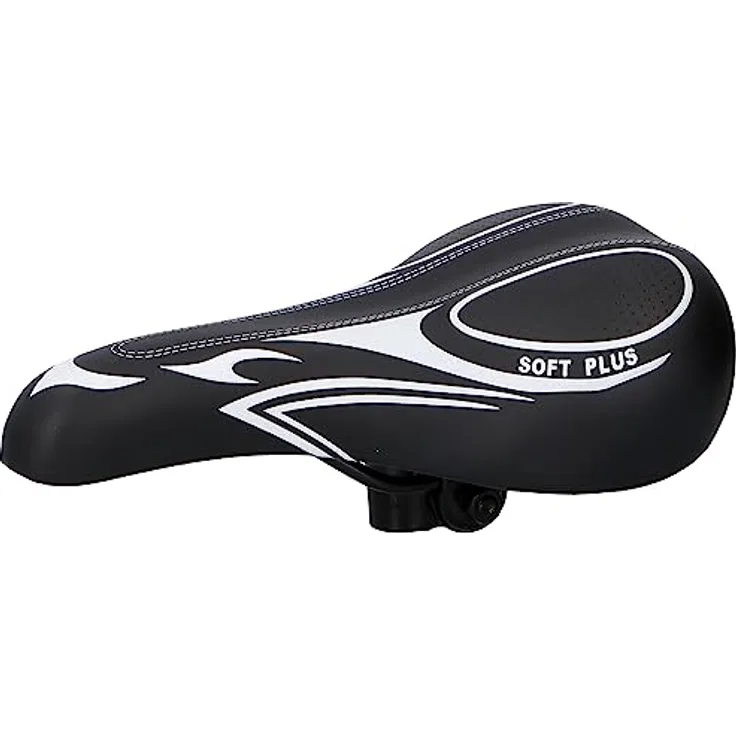 Dunlop Mountainbike Sattel - Fahrradsattel mit Reflektor und Schaumstofffüllung - Schwarz/Weiß