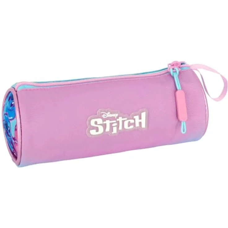 Clondo Schlampermäppchen Mädchen Stitch Fan, rundes Federmäppchen für die Schule, 600D Polyester, 21x8 cm, robuster Reißverschluss, ideales Geschenk für 6-12-Jährige – Bild 2