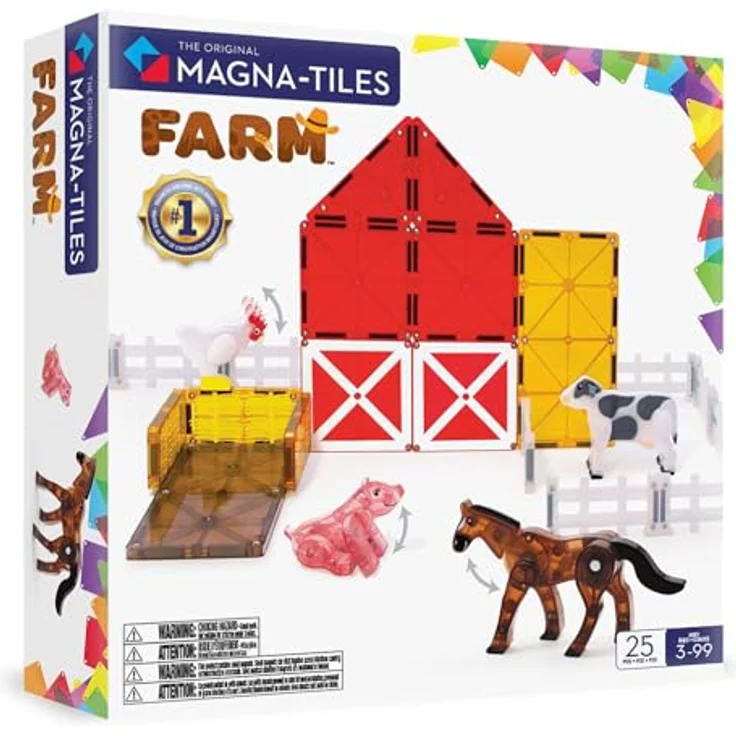 Magna-Tiles Boerderij Set, Magnetische Baukästen mit 25 Teilen für kreatives Spielen – Bild 1