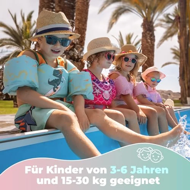 KIDVERSE Schwimmweste Kinder 3-6 Jahre, integrierte Schwimmflügel, geprüft und sicher, für Jungen & Mädchen bis 30kg – Bild 3