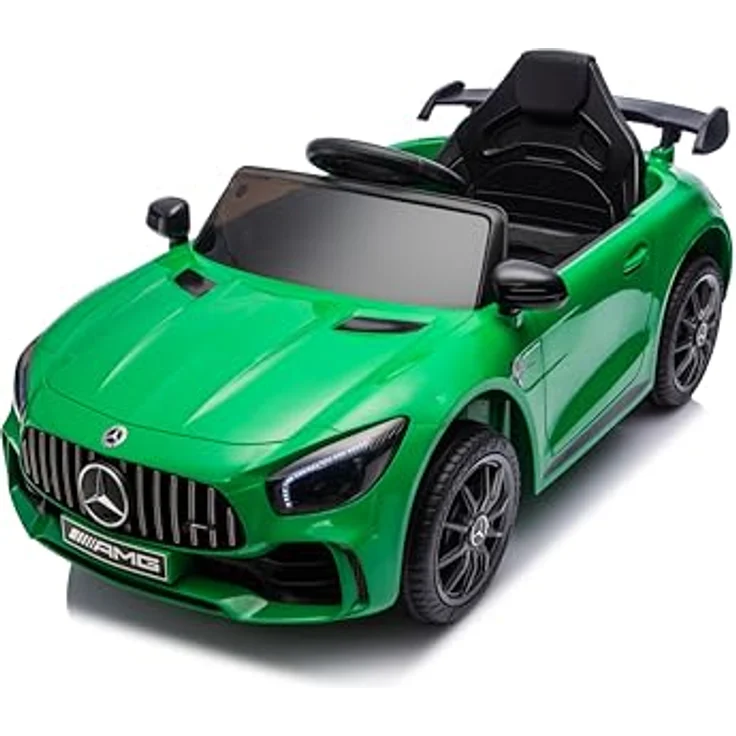 FINOOS Mercedes GTR AMG Elektroauto für Kinder, 12V, mit Fernbedienung, 2 + 1 Geschwindigkeitsstufen, LED, Musik, Bluetooth, grün – Bild 3