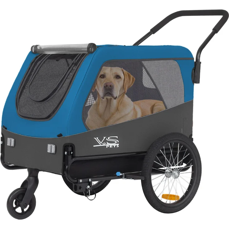 Tiggo VS Pets L Hundeanhänger & Jogger 2-in-1, faltbar, für Hunde bis 35 kg, ca. 250 Liter Volumen, mit Insektenschutz und reflektierenden Sicherheitsmerkmalen