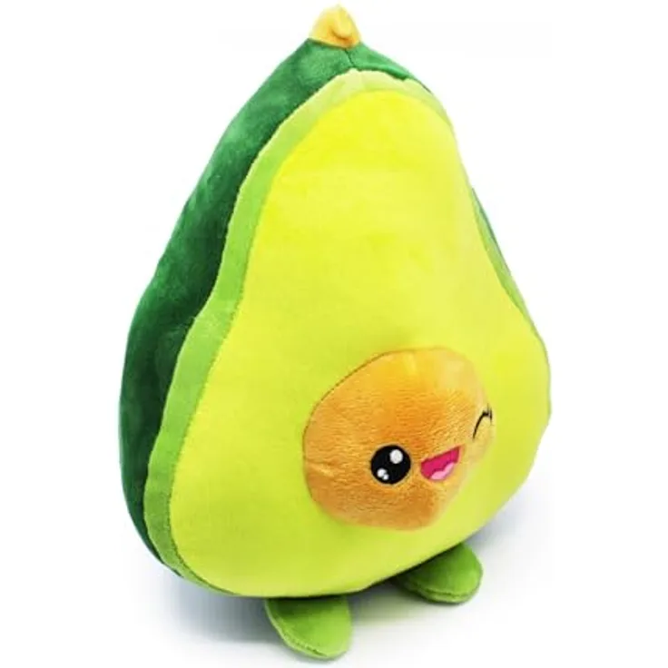 Joytoy Eduardo Avocado 27 cm Plüsch, realistische Avocadohälfte mit gestickten Details, für Kinder und Erwachsene