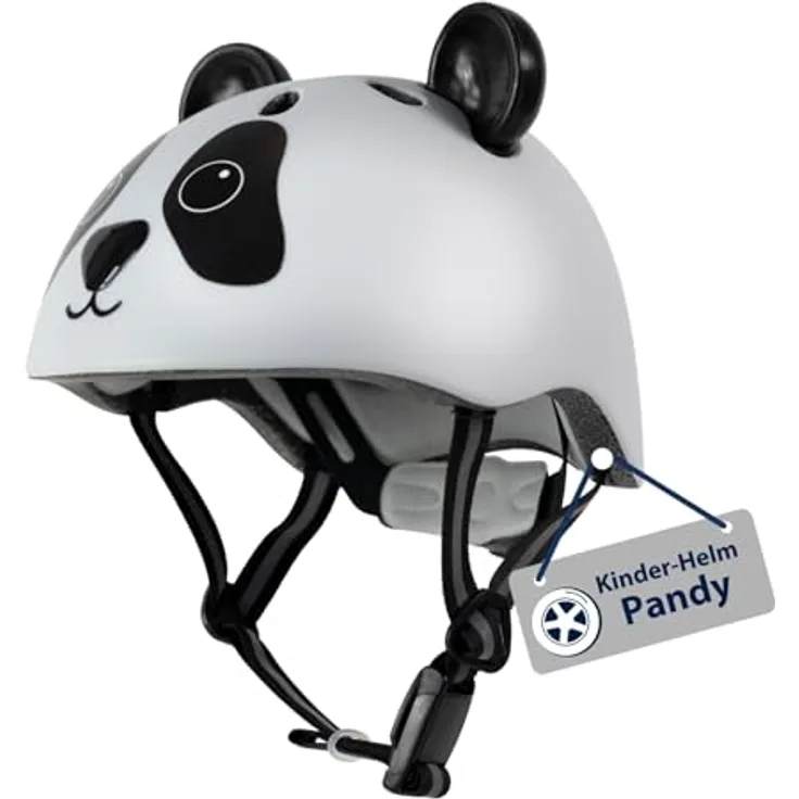 HUDORA Kinderhelm Pandy - Sicherer Kinder-Fahrradhelm XS mit süßem Panda-Motiv - Komfortabel belüftet & mit In-Mould-Bauweise - Ideal für Mädchen & Jungen - Optimal für Laufrad, Scooter & Fahrrad