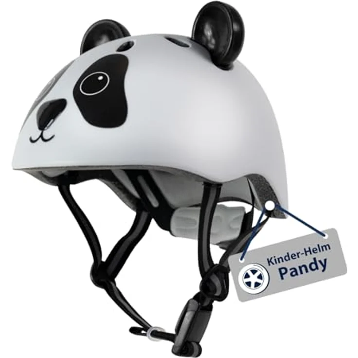 HUDORA Kinderhelm Pandy - Sicherer Kinder-Fahrradhelm XS mit süßem Panda-Motiv - Komfortabel belüftet & mit In-Mould-Bauweise - Ideal für Mädchen & Jungen - Optimal für Laufrad, Scooter & Fahrrad – Bild 1