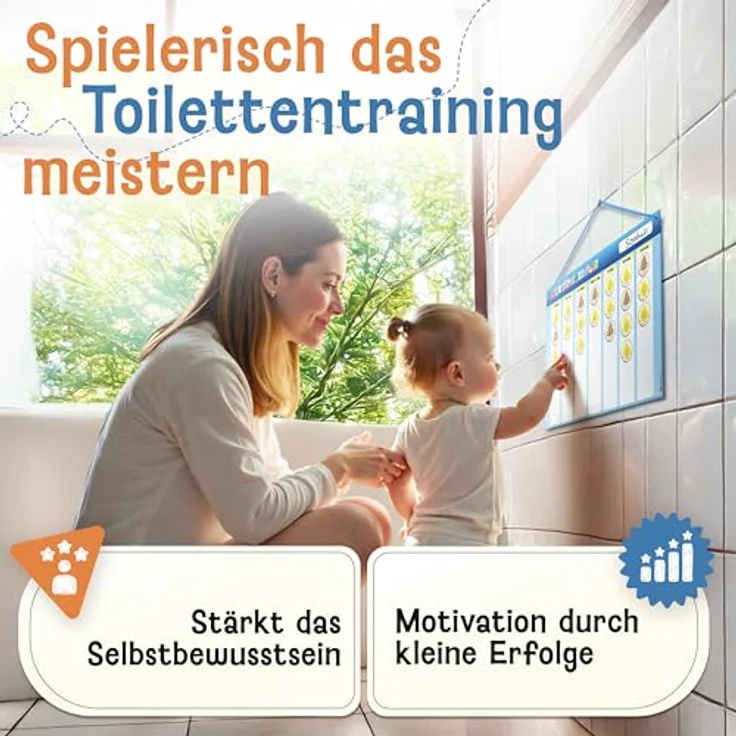 LIKARTO Töpfchen Training für Kinder, magnetisch mit 60 bunten Magneten für Pipi und Kacka, Montessori Methode – Bild 4