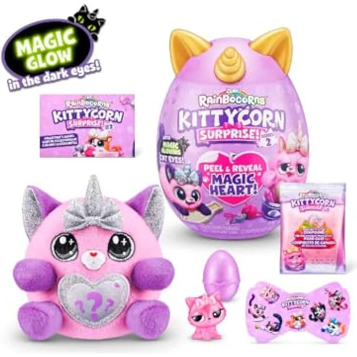RainBoCorns Plüschfigur Rainbocorns, Kittycorn Surprise Serie 2, leuchtende Augen, magisches Herz, sortierte Charaktere – Bild 6