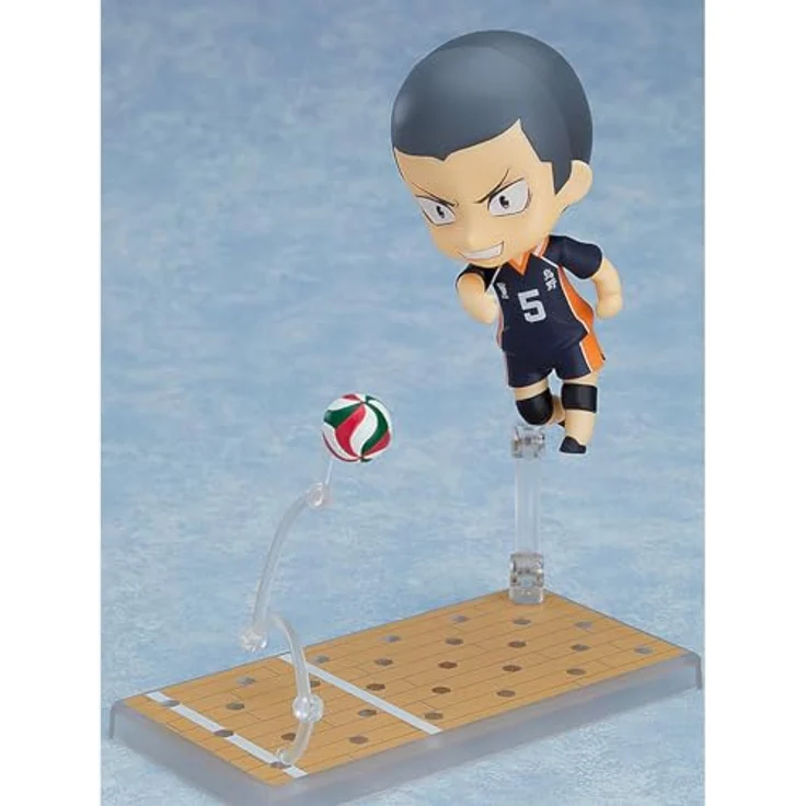 Good Smile Company Ryunosuke Tanaka Nendoroid, 10 cm Sammelfigur mit 3 Gesichtsplatten und Volleyballzubehör, Haikyu! re-Run – Bild 2