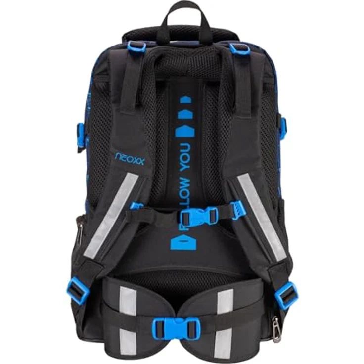 neoxx Active Pro School Backpack Next Level, Schulrucksack mit verstellbarem Tragesystem und viel Stauraum, Maße: 31 x 45,5 x 21 cm – Bild 3