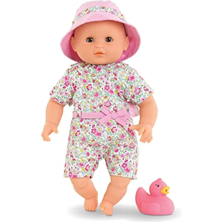 Corolle 9000100600 - Ma Premiere Poupee Badebaby Coralie, Weichkörper-Badepuppe mit Badetier, Schlafaugen, Vanilleduft, abnehmbare Kleider, 30cm, ab 18 Monaten – Bild 5