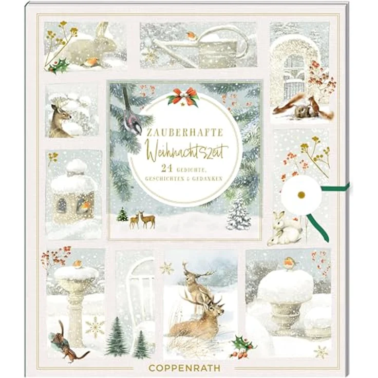 Coppenrath Coffee-Table-Adventskalender, Zauberhafte Weihnachtszeit mit 24 Briefkuverts, Geschichten und Deko-Anhängern – Bild 1