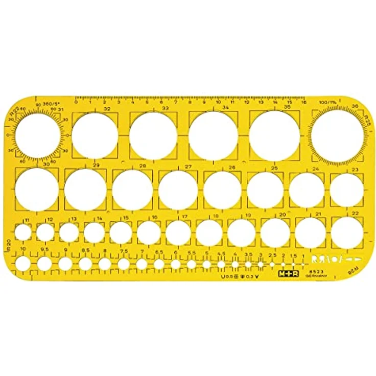 M+R 785230670 Lochkreisschablone 1-36 mm, gelbtransparent – Bild 1