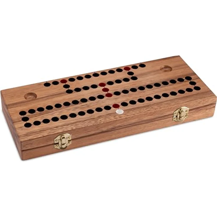Logoplay Blockade Brettspiel für 2 bis 6 Spieler, zusammenklappbar mit Metallverschluss, Spielfeld 26 x 33 cm aus Samena-Holz – Bild 2