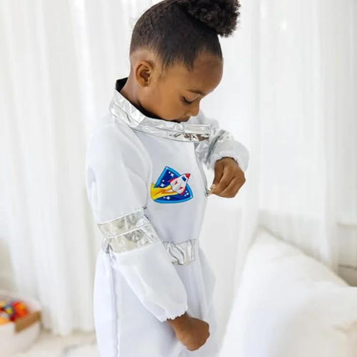 Melissa & Doug Astronauten Kostüm 5-teiliges Verkleidungsset mit glänzendem Helm, Namensschild und robustem, maschinenwaschbarem Material, für Kinder ab 3 Jahren – Bild 5
