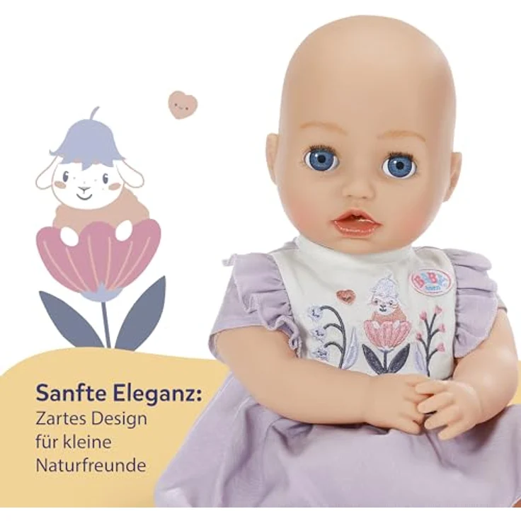 BABY Born Kleid mit Stickerei im Waldmotiv für 43 cm Puppen, kinderleicht an- und auszuziehen, zartes Design für Naturfreunde – Bild 4