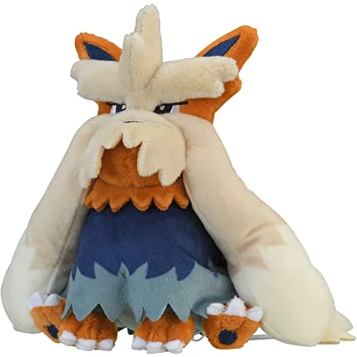 Tinisu Pokémon Bissbark Kuscheltier - 15,5 cm Plüschtier Stoutland mit Mikroperlenfüllung, sitzende Position