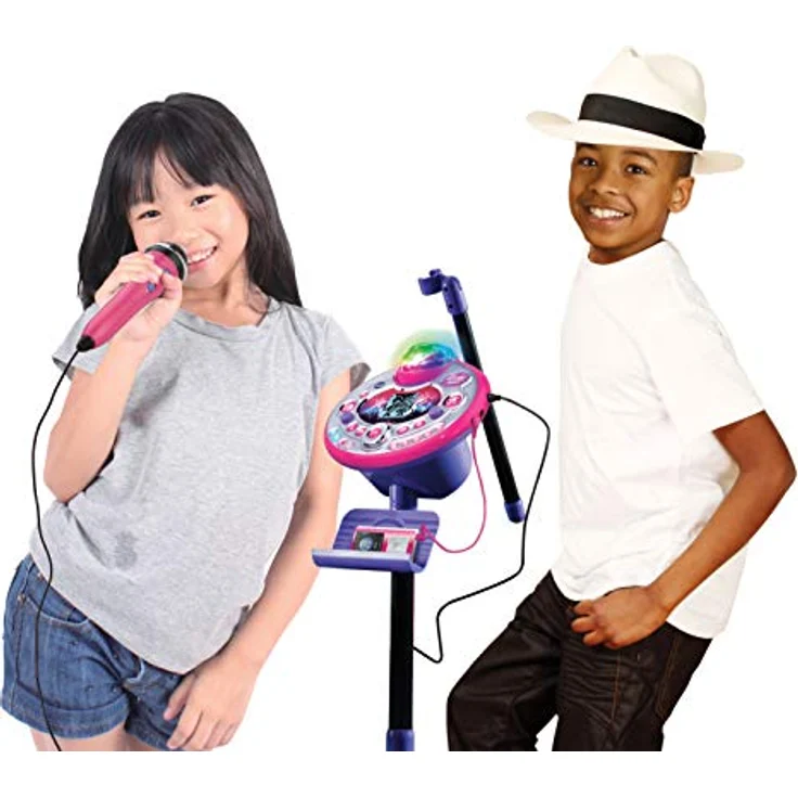 Vtech 80-165822 Kidi Superstar LightShow, interaktive elektronische Karaoke, MP3 Anschluss, Lichteffekte, Stimmen, Recorder, eingebauter Lautsprecher, Spiele, Snacks und Ovuationsgeräusche, Rosa – Bild 3