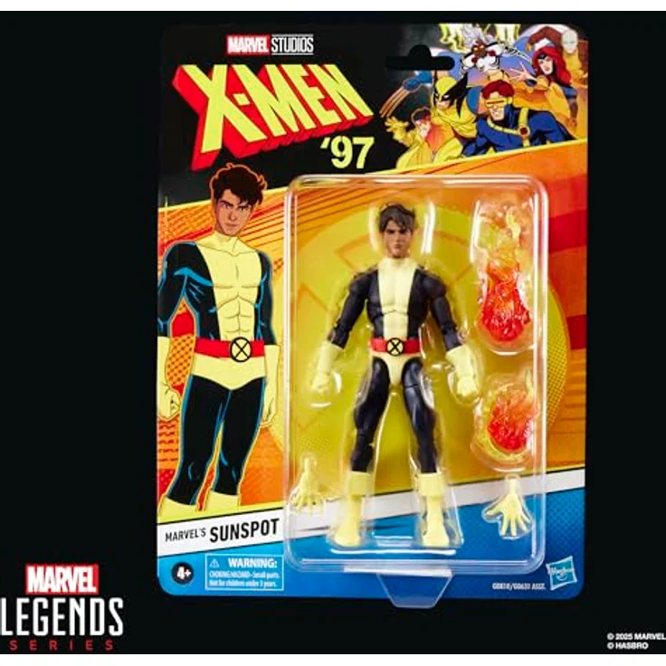 Hasbro Marvel Xmen Legends ENT 5, Sammelfigur Sunspot aus X-Men '97 mit 4 Accessoires und über 20 Bewegungspunkten – Bild 2