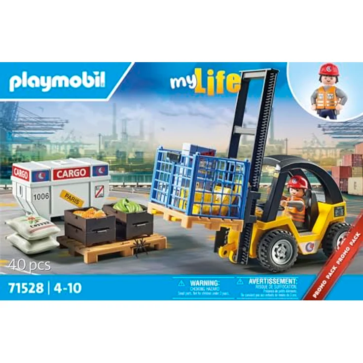 PLAYMOBIL MyLife Gabelstapler mit Fracht, Spielzeugset für Kinder ab 4 Jahren, sicher und robust, Artikelnummer 71528 – Bild 4