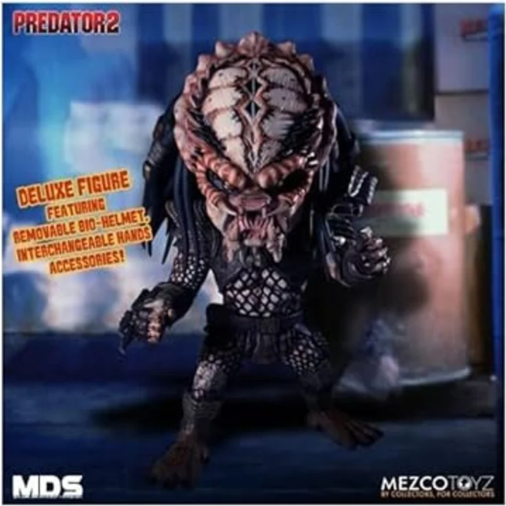 Mezco Predator 2 MDS Deluxe City Hunter, 7" posierbare Vinyl Actionfigur mit 10 Artikulationspunkten und Helm – Bild 3