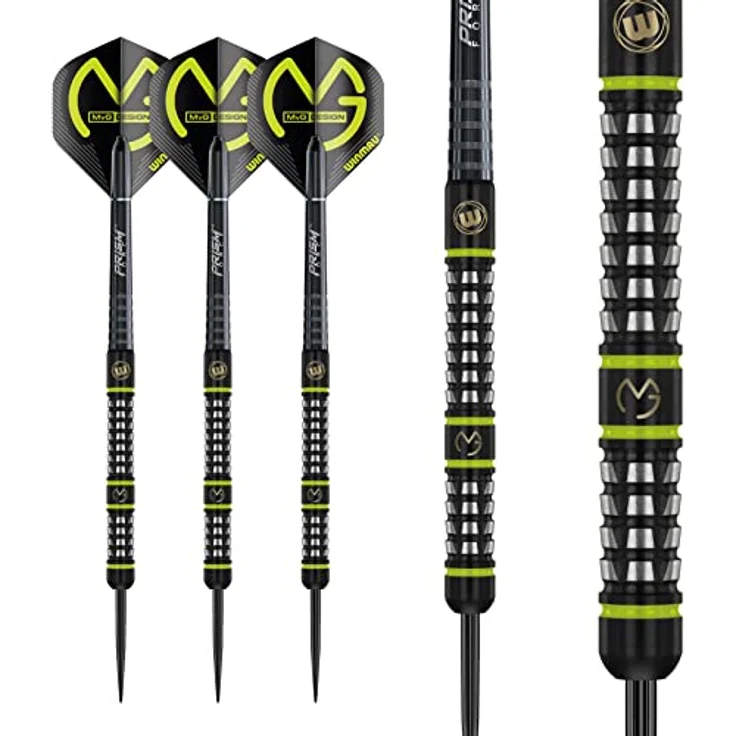 WINMAU MvG Acclaim Wolfram Dartpfeile mit Stahlspitze 25g Set mit Flights und Shafts – Bild 5