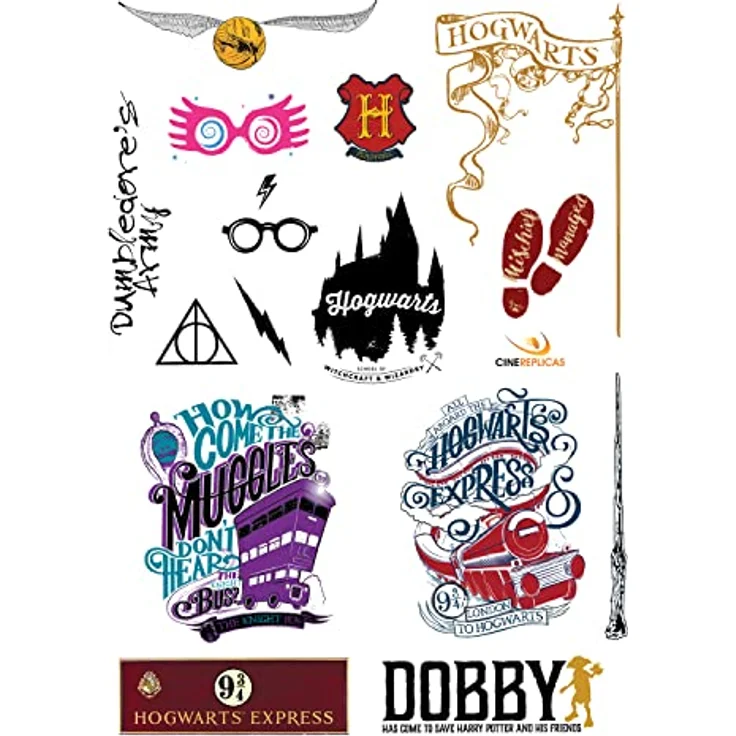 Cinereplicas Harry Potter Sticker Set Symbols, Offiziell lizenziert, 55-tlg, bunt – Bild 6