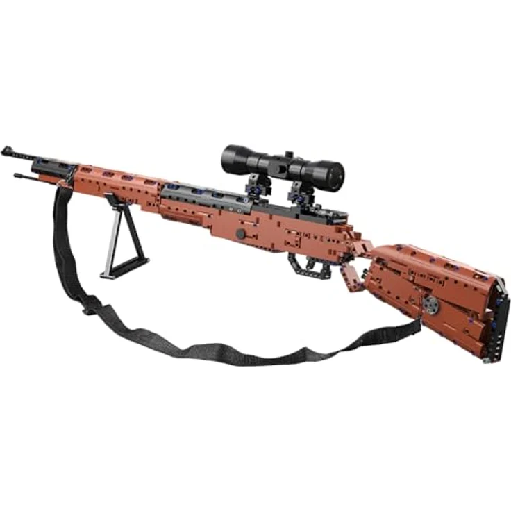 JAMARA CADA Karabiner 98K Bricks, Klemmbausteine Set mit 653 Teilen, Soft-Darts, LED Fadenkreuz, Tragegurt, für Kids ab 8 Jahren – Bild 5