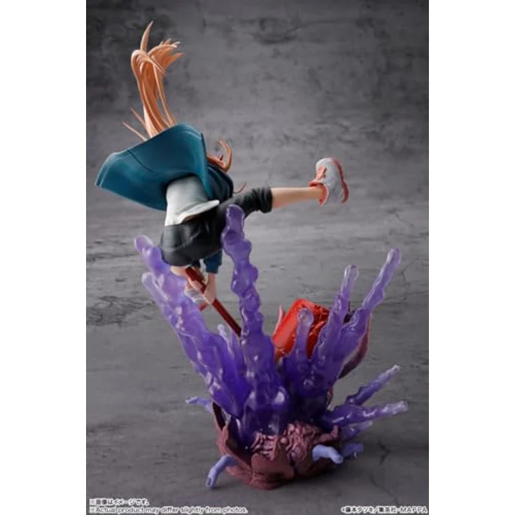 Bandai Figuarts Zero Chainsaw Man Power, Sammelfigur im Kampfdesign gegen den Seegurkenteufel mit Effektteilen – Bild 4