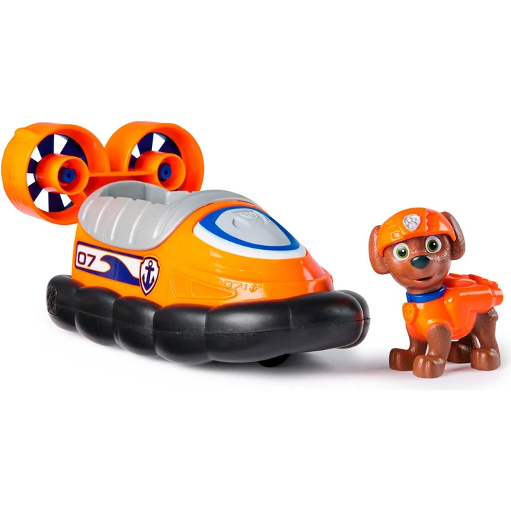 Spin Master PAW Patrol Spielzeug-Auto Zuma, Luftkissenboot aus recyceltem Material mit enthaltenem 7 cm Figur – Bild 1