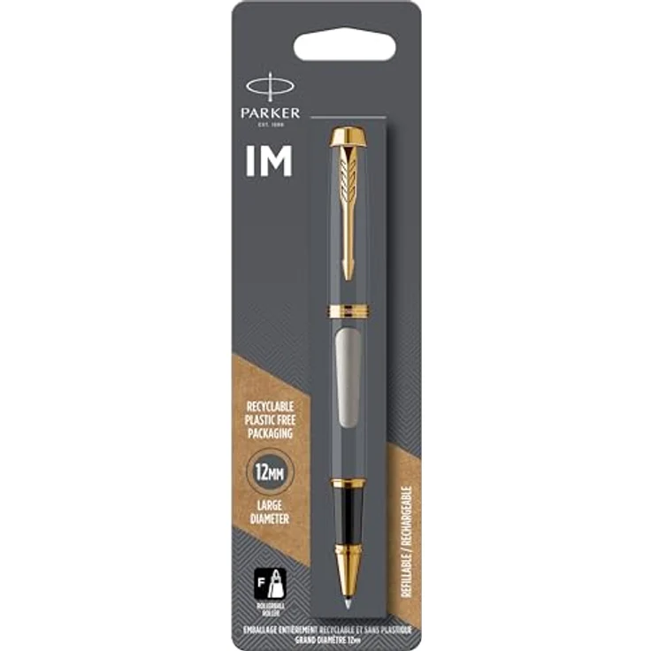 Parker Rollerball IM Brushed Metal, Schreibstift mit feiner Linienstärke, grau, nachfüllbar – Bild 1