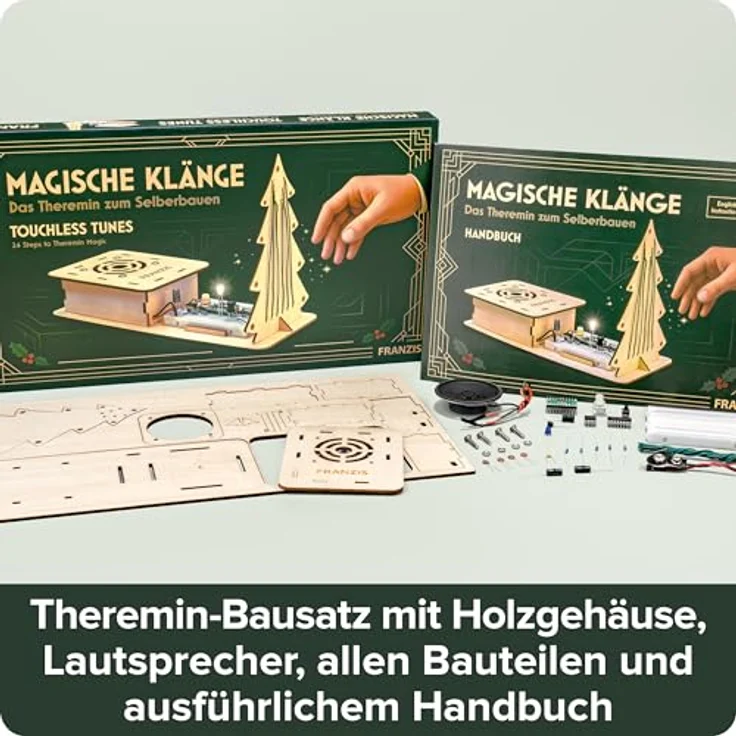 FRANZIS Theremin Bausatz Adventskalender, gelasertes Sperrholzgehäuse mit vorinstallierter Weihnachtsmelodie, ab 14 Jahre – Bild 3