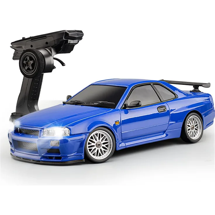 Insma RC-Auto RTR 1:18 2,4GHz RC-Rennfahrzeuge mit LED Licht 10 km/h, On-Road Vollproportionale Karosserie aus Legierung, Ferngesteuertes Auto, Blau