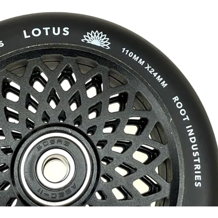 Root Industries Lotus Stunt-Scooter Rolle 110mm Schwarz/PU Schwarz - Leichtgewichtige Hollowcore Räder mit perforiertem Kern – Bild 2