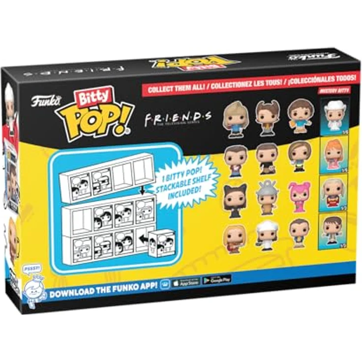 Funko Bitty Pop! Friends - Phoebe 4PK mit Phoebe Buffay™, Monica Geller™, Chandler Bing™ und einer Überraschungs-Mini-Figur, 0.9 Inch (2.2 cm) Sammlerstück mit stapelbarem Display-Regal – Bild 3