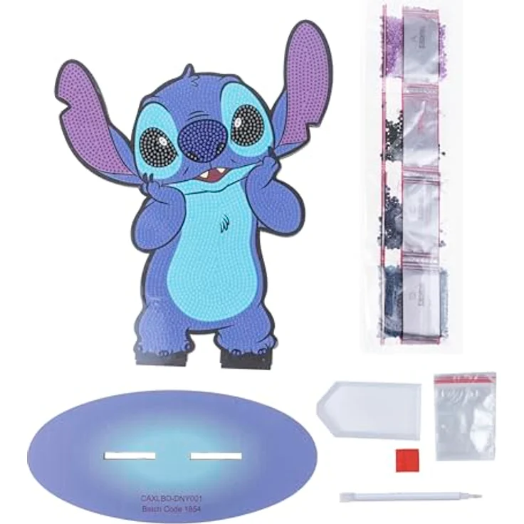CRAFT Buddy Kreativset Crystal Art Buddies XL, Stitch, mit Holzständer und Harz-Strasssteinen – Bild 2