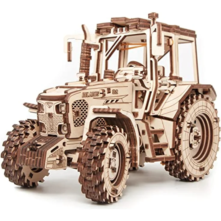 EWA Eco-Wood-Art - 3D-Holzpuzzle für Jugendliche und Erwachsene - Traktor BELARUS-82 - DIY-Bausatz, Selbstmontage, kein Kleber erforderlich - 269 Stück, Tractor BELARUS-82, Hellblau – Bild 2