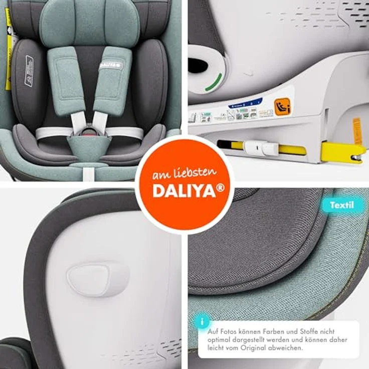 Daliya® Autokindersitz ROTAZIONE Kindersitz, Autositz, Babyschale Grün, 360°-Rotation, höhenverstellbare Kopfstütze, ab Geburt bis 12 Jahre, 8-stufige Sitzneigungsverstellung – Bild 3