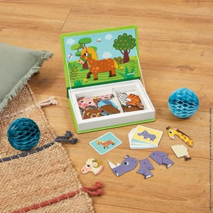 Janod Lernspielzeug Magnetbuch - Tiere, kreatives Magnetspielset mit 30 bunten Tier-Magneten und Aufbewahrungsbox, für Kinder von 3-8 Jahren – Bild 6