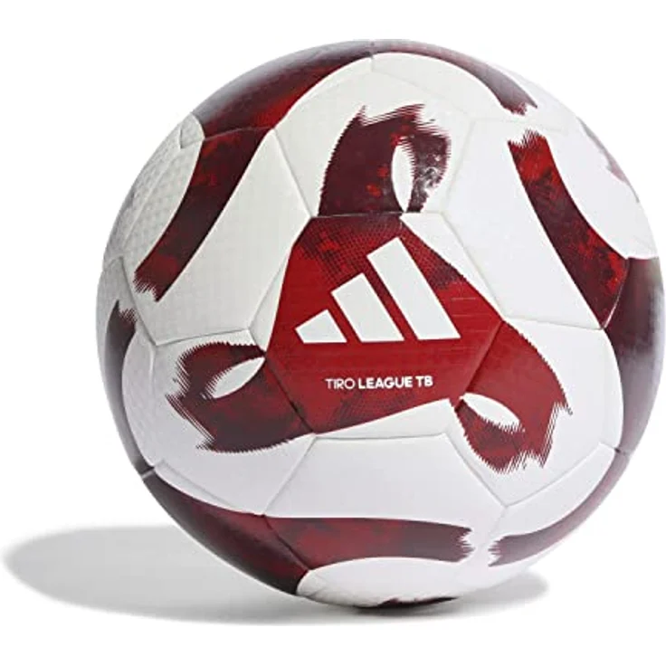 Adidas Unisex Ball Tiro League Thermal-Bonded Football, White/Team Colleg Burgundy/Team Colleg Red, 5 – Bild 1