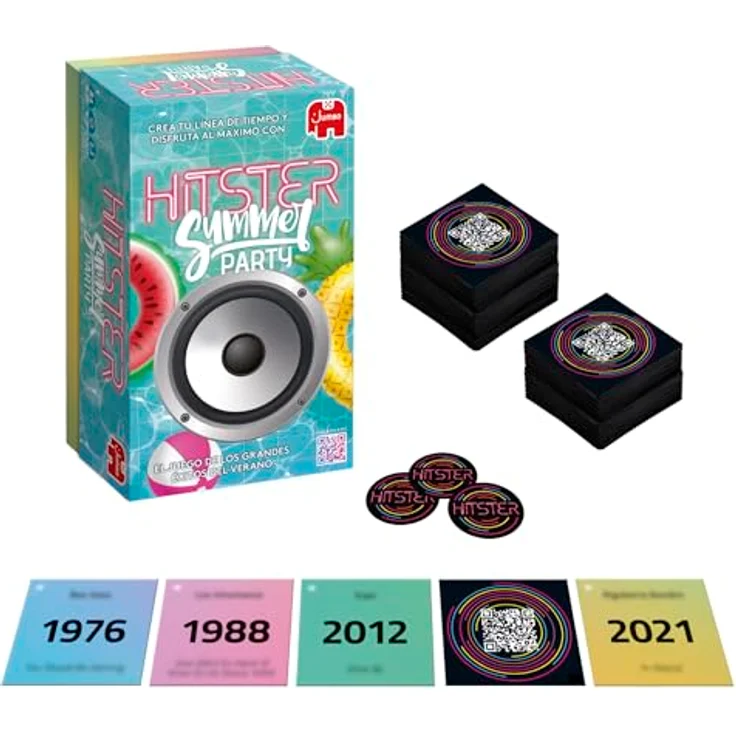 Hitster Summer Party Brettspiel für Erwachsene, über 300 musikalische Sommerhits, Spanische Version, für 2-10 Spieler, ab 16 Jahren – Bild 2
