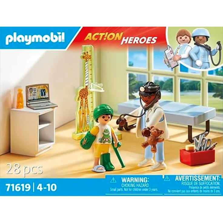 Playmobil® Konstruktions-Spielset Kinderarzt mit Teddybär (71619), Action Heroes, (28 St), Made in Europe – Bild 4