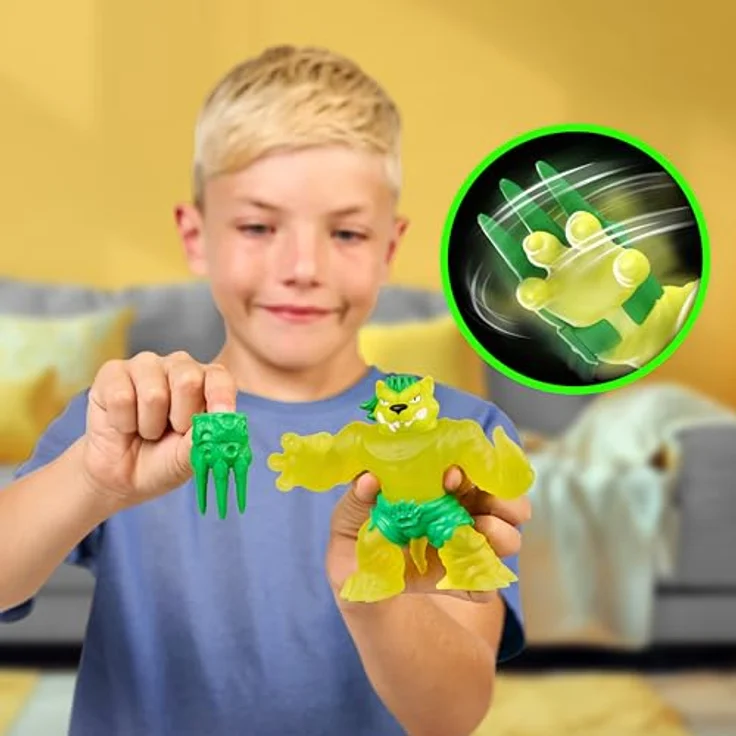 Heroes of Goo Jit Zu Meteor Madness Jagooar-Actionfigur, dehnbar, mit elastischer Schleimfüllung und Meteor-Jaguarkralle, bis auf das Dreifache dehnbar – Bild 5
