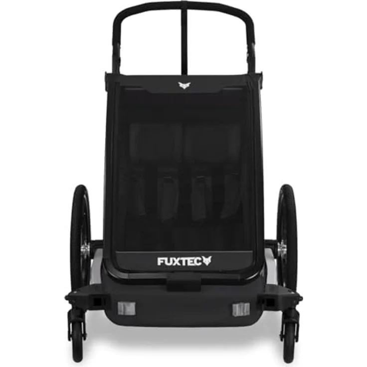 FUXTEC Fahrradkinderanhänger FX-FA1neu, Sportlicher Fahrradanhänger für bis zu 2 Kids, grün – Bild 6